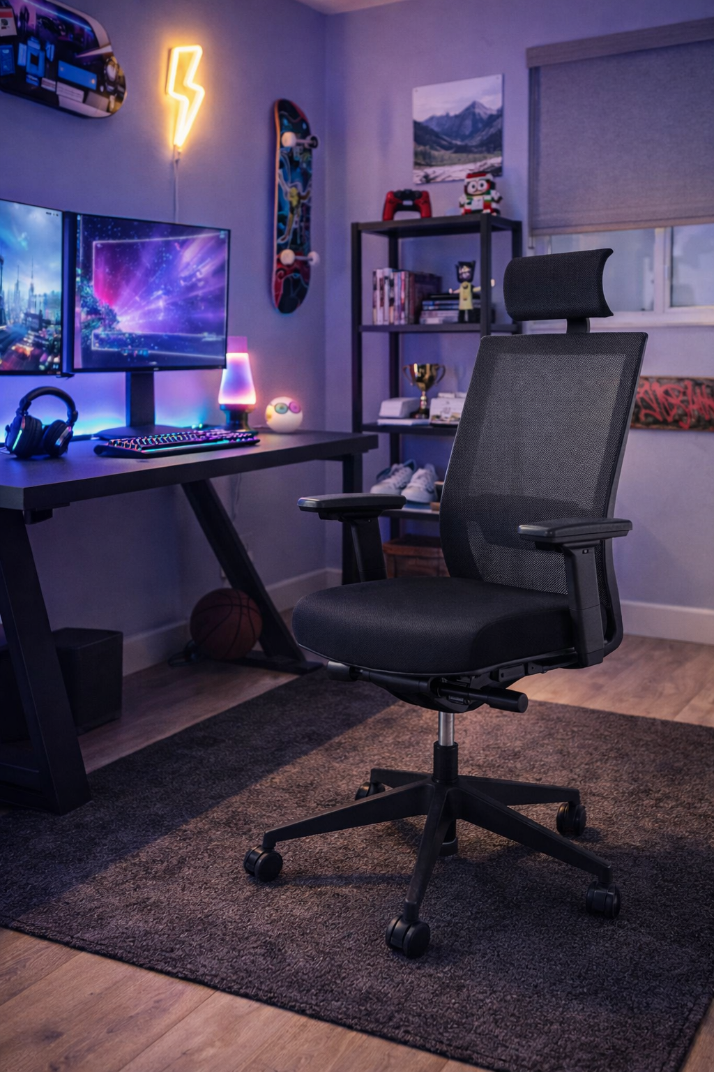 Modern office chair with headrest Aire by Gonos