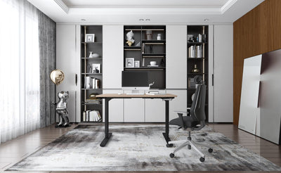 HANDLE Manual Lift Desk Frame - White