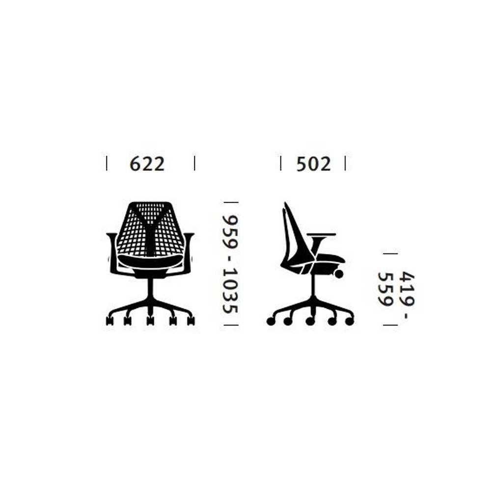 Cadira Escriptori Ergonòmica SAYL 1D de Herman Miller | Blanca - blanca